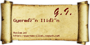 Gyermán Ilián névjegykártya
